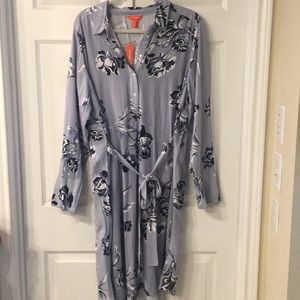 Joe Fresh navy floral shirt dress NWT 1x